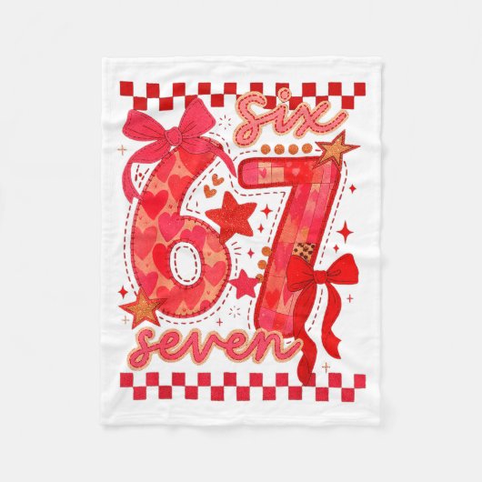 Couverture Polaire Hugvyn Six Seven Valentine 6 7 Meme Checkered Coqu (Devant)