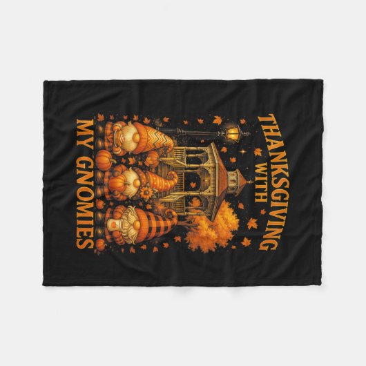 Couverture Polaire Hugvyn Thanksgiving With My Gnomies Fall Autumn Gn (Devant (Horizontal))