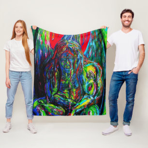 Couverture Polaire Huile Abstraite colorée sur toile