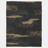 Couverture Polaire Huiles douces Abstraites Charbon et or (Devant)