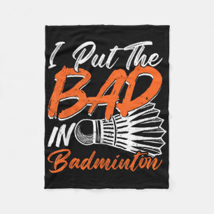 Couverture Polaire Humour de badminton drôle Smash Navette Volant Spo
