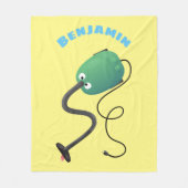 Couverture Polaire Humour de dessin animé de l'aspirateur mignon (Devant)