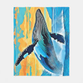 Couverture Polaire Humpback Whale Ocean Freedom Jump Design (Devant)