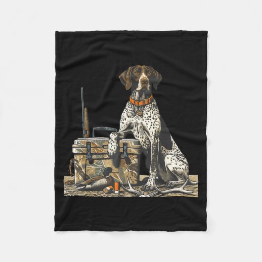 Couverture Polaire Hunting Dog Inter Bird Dog Duck Hunter Camo Retrie (Devant)
