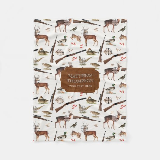 Couverture Polaire Hunting Wildlife Outdoorsman Pattern (Devant)