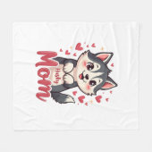 Couverture Polaire Husky Chig Maman Cute Kawaii Design (Devant (Horizontal))