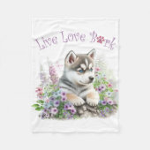 Couverture Polaire Husky Chig Maman Floral (Devant)