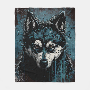 Couverture Polaire Husky effrayant - Plaid
