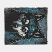 Couverture Polaire Husky effrayant - Plaid (Devant (Horizontal))