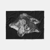 Couverture Polaire Husky Face Mignonne Amoureux des chiens Hommes Fem (Devant (Horizontal))