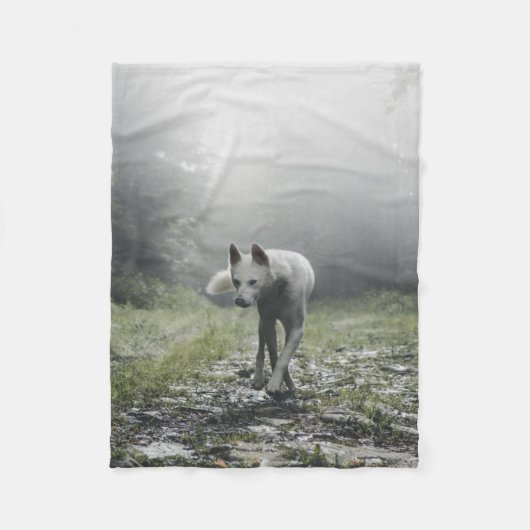 Couverture Polaire Husky Sibérien Blanc (Devant)