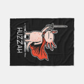 Couverture Polaire Huzzah Axolotl Knight Funny Sword Meme Quote  (Devant (Horizontal))
