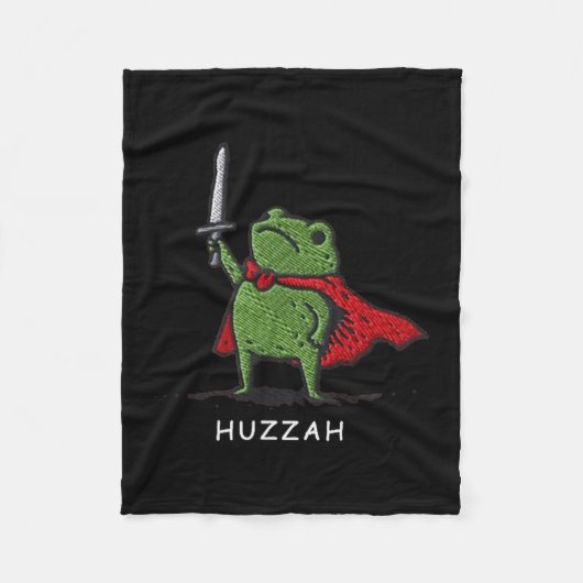 Couverture Polaire Huzzah Frog Knight Funny Sword Meme Quote (Devant)
