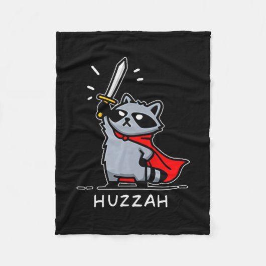 Couverture Polaire Huzzah Raccoon Knight Funny Sword Meme Quote (Devant)