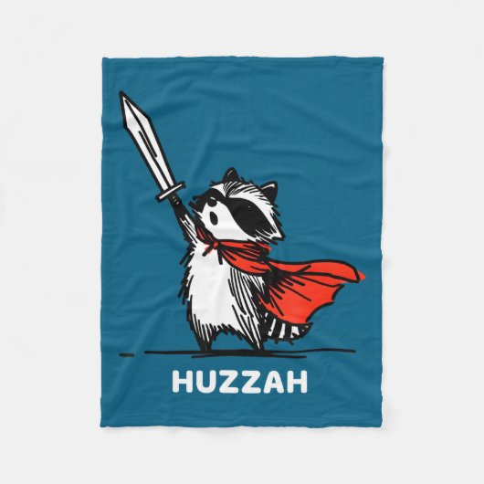 Couverture Polaire Huzzah Raccoon Knight Funny Sword Meme Quote  (Devant)