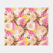 Couverture Polaire Hyacinth and peonis flowers, seamless pattern. Wat (Devant (Horizontal))