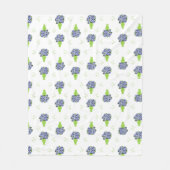 Couverture Polaire Hydrangea Bleu Vase Vert Motif Côté Mer (Devant)
