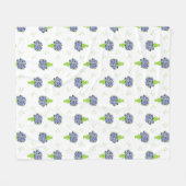 Couverture Polaire Hydrangea Bleu Vase Vert Motif Côté Mer (Devant (Horizontal))