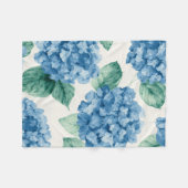 Couverture Polaire Hydrangea Blues Fleurs Aquarelle Botanique Florais (Devant (Horizontal))