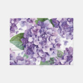 Couverture Polaire Hydrangea Violette Fleur Lavande Aquarelle  (Devant (Horizontal))