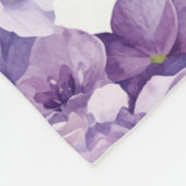 Couverture Polaire Hydrangea Violette Fleur Lavande Aquarelle  (Coin)