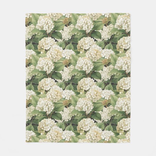 Couverture Polaire Hydrangea watercolour floral Boho retro flowers (Devant)