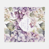 Couverture Polaire Hydrangeas aquarelle rose violet élégant  (Devant (Horizontal))