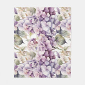 Couverture Polaire Hydrangeas aquarelle rose violet élégant (Devant)
