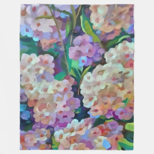 Couverture Polaire Hydrangée artistique Hortensia Art Abstrait floral