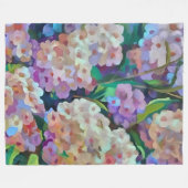 Couverture Polaire Hydrangée artistique Hortensia Art Abstrait floral (Devant (Horizontal))
