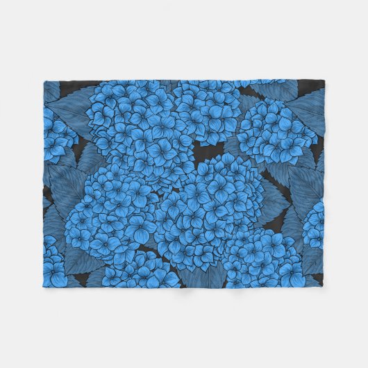 Couverture Polaire Hydrangée bleue (Devant (Horizontal))