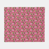 Couverture Polaire Hydrangée rose fleurit motif floral (Devant (Horizontal))