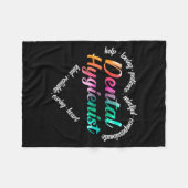 Couverture Polaire Hygiéniste dentaire Mot de coeur Nuage d'aquarelle (Devant (Horizontal))