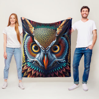 Couverture Polaire Hyper-Detailed Owl Portrait | Realistic & Intense