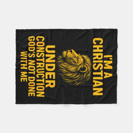 Couverture Polaire I Am A Christian Under Construction Gods Not Done  (Devant (Horizontal))