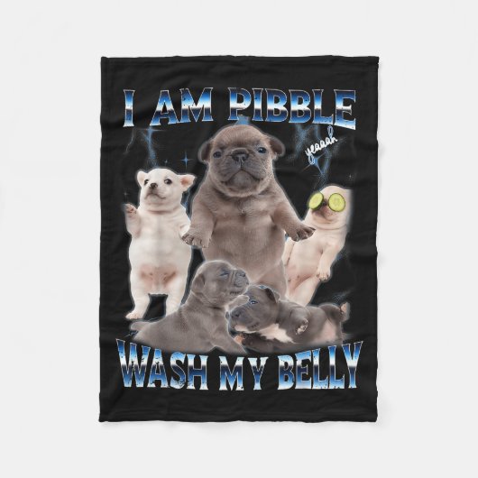 Couverture Polaire I Am Bble Wash My Belly Funny Dog Clean My Belly M (Devant)