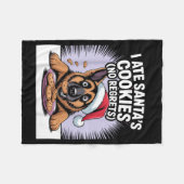 Couverture Polaire I Ate Santas Cookies Puppy Funny Christmas German  (Devant (Horizontal))