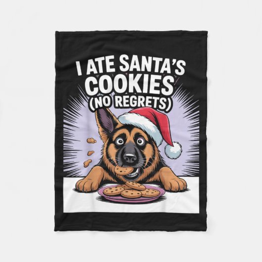 Couverture Polaire I Ate Santas Cookies Puppy Funny Christmas German  (Devant)