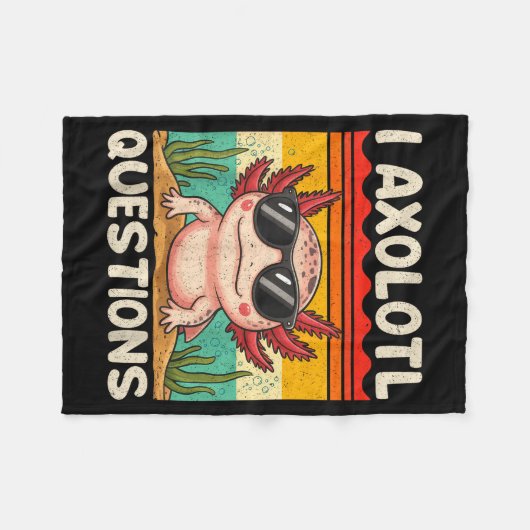 Couverture Polaire I Axolotl Questions Shirt Funny Axolotl Boy Girls  (Devant (Horizontal))