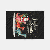 Couverture Polaire I Believe In Santa And Dinosaurs Holiday Funny Chr (Devant (Horizontal))