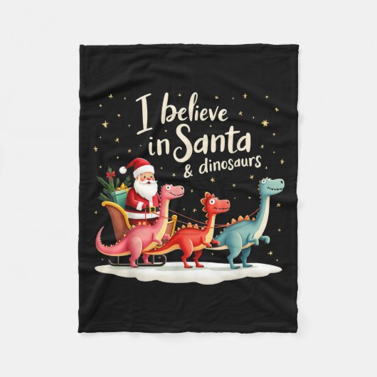 Couverture Polaire I Believe In Santa And Dinosaurs Holiday Funny Chr (Devant)