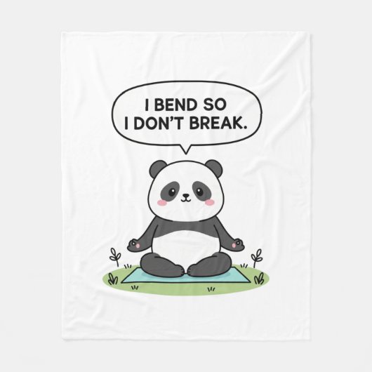 Couverture Polaire “I Bend So I Don’t Break” panda design (Devant)