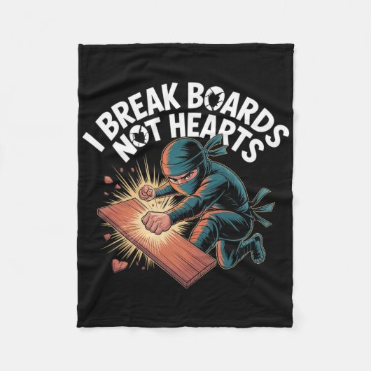 Couverture Polaire I Break Boards Not Hearts Training Sparring Taekwo (Devant)