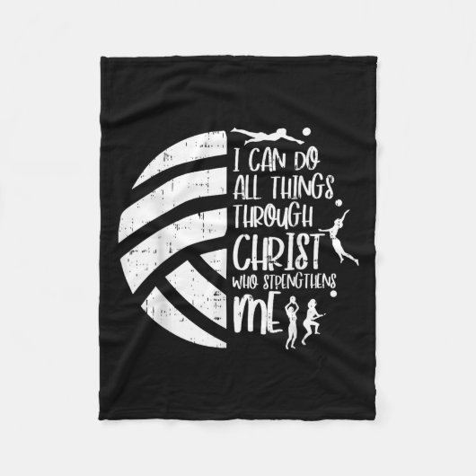 Couverture Polaire I Can Do Things Through Christ Volleyball Christia (Devant)