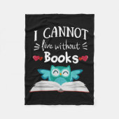Couverture Polaire I Cannot Live Without Books Owl (Devant)