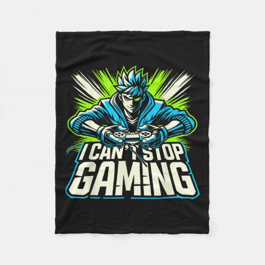 Couverture Polaire I Can't Stop Gaming Funny Gamer Graphic Amine Vide (Devant)