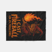 Couverture Polaire I Cast Fireball On My Problem Cat Rpg Gamer Family (Devant (Horizontal))