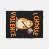 Couverture Polaire I Choose Violence Funny Hamster Graphic  (Devant (Horizontal))
