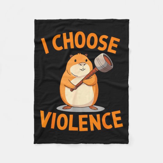 Couverture Polaire I Choose Violence Funny Hamster Graphic  (Devant)