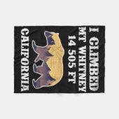 Couverture Polaire I Climbed Mount Whitney California 14505 Ft  (Devant (Horizontal))